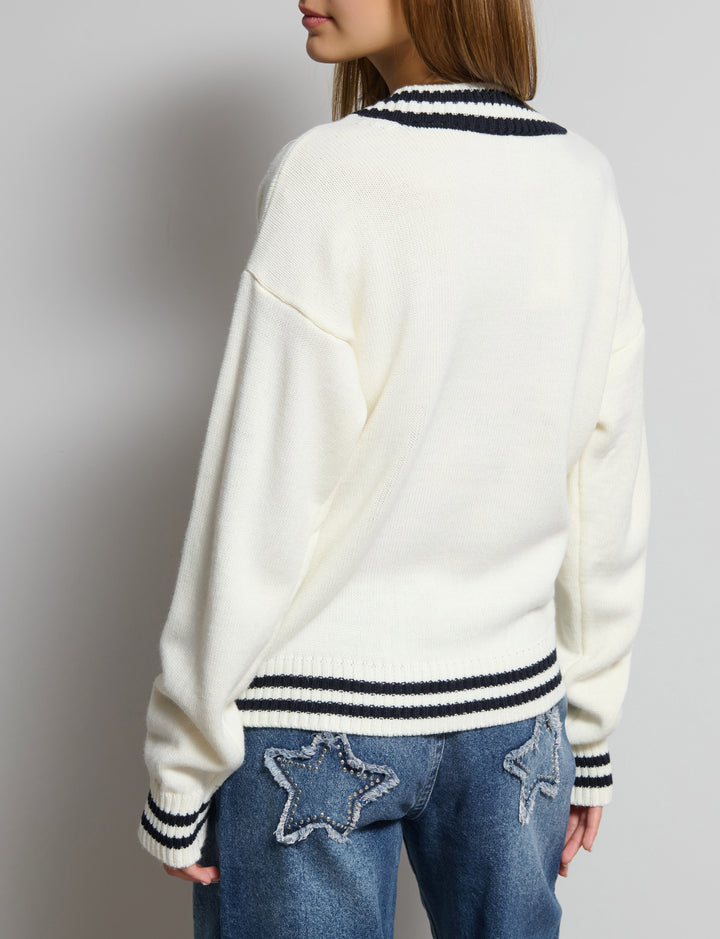 Maglione college scollo a V