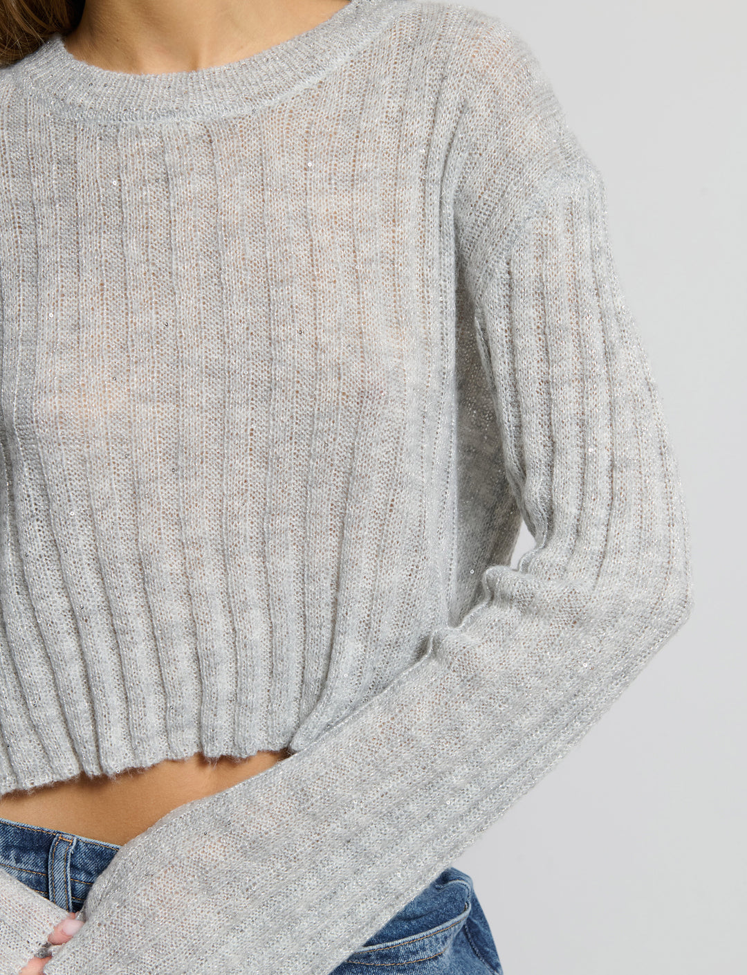 Maglioncino crop con paillettes