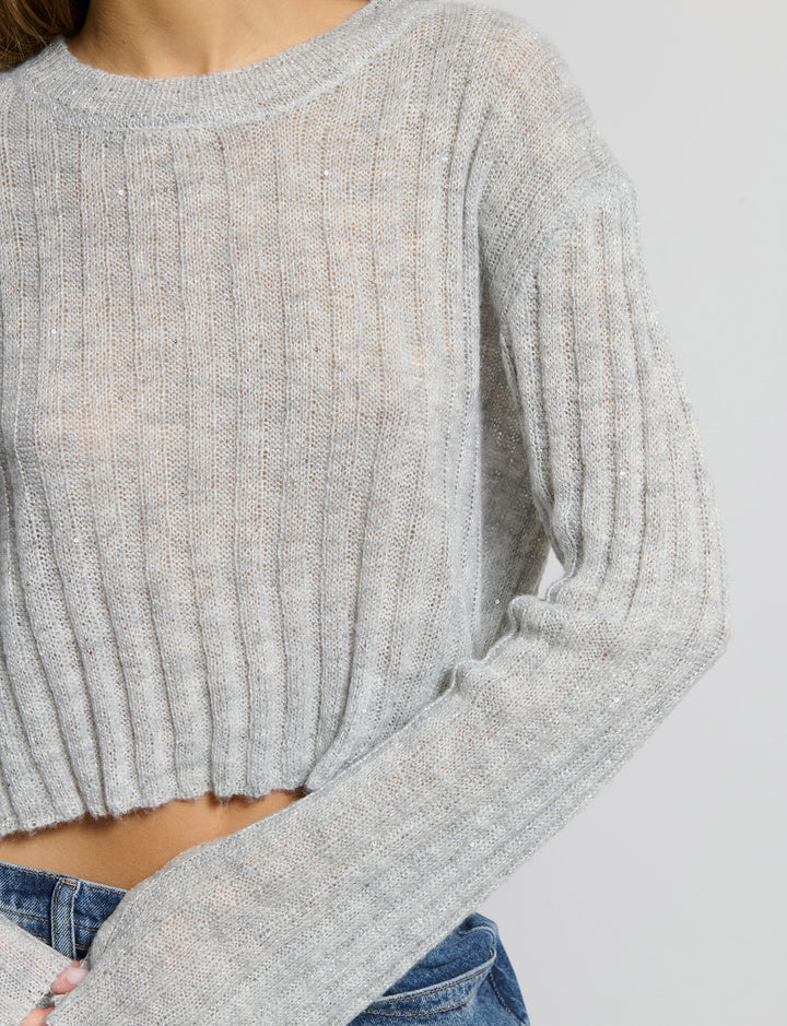 Maglioncino crop con paillettes