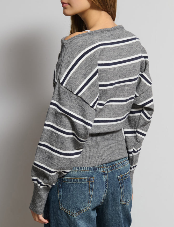 Maglione off-shoulder a righe