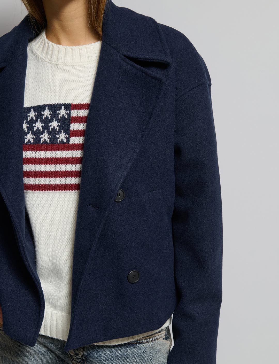 Cappotto corto doppio-petto