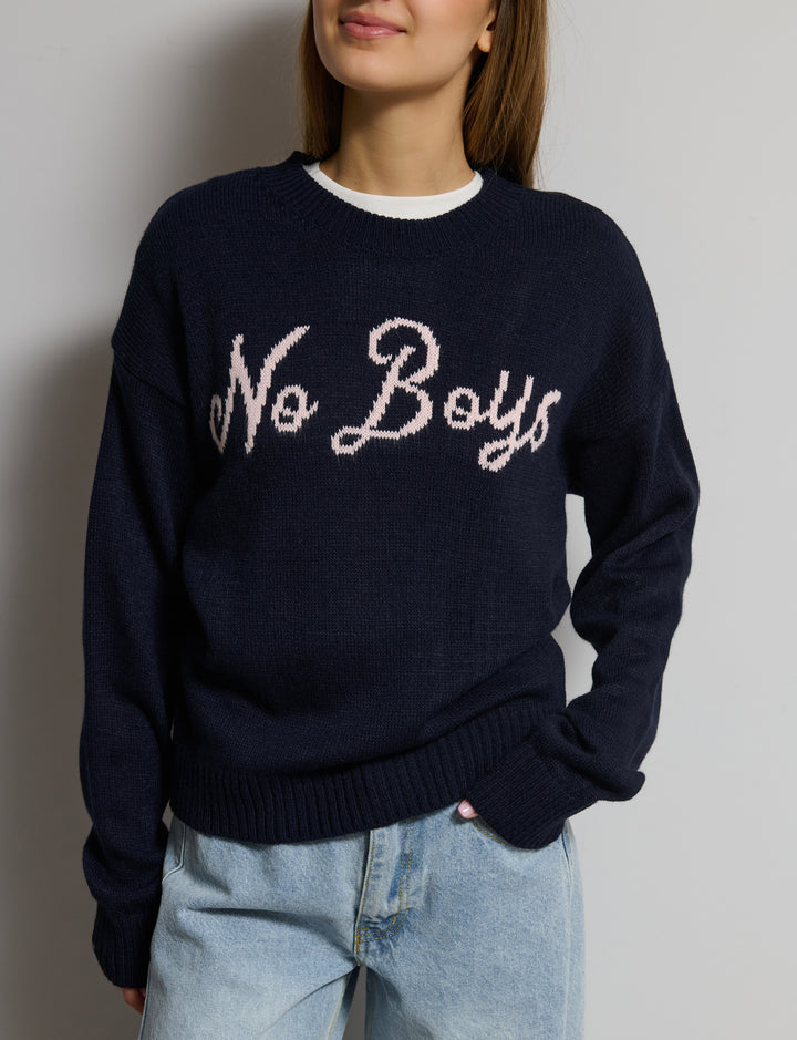 Maglione intarsio scritta