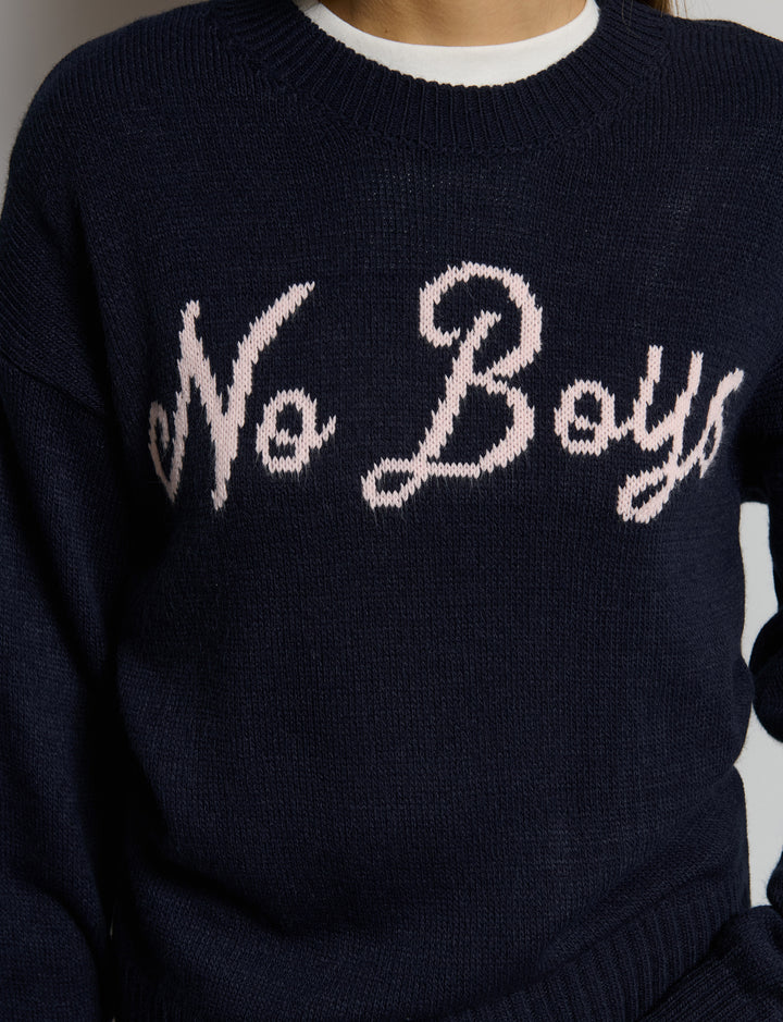 Maglione intarsio scritta