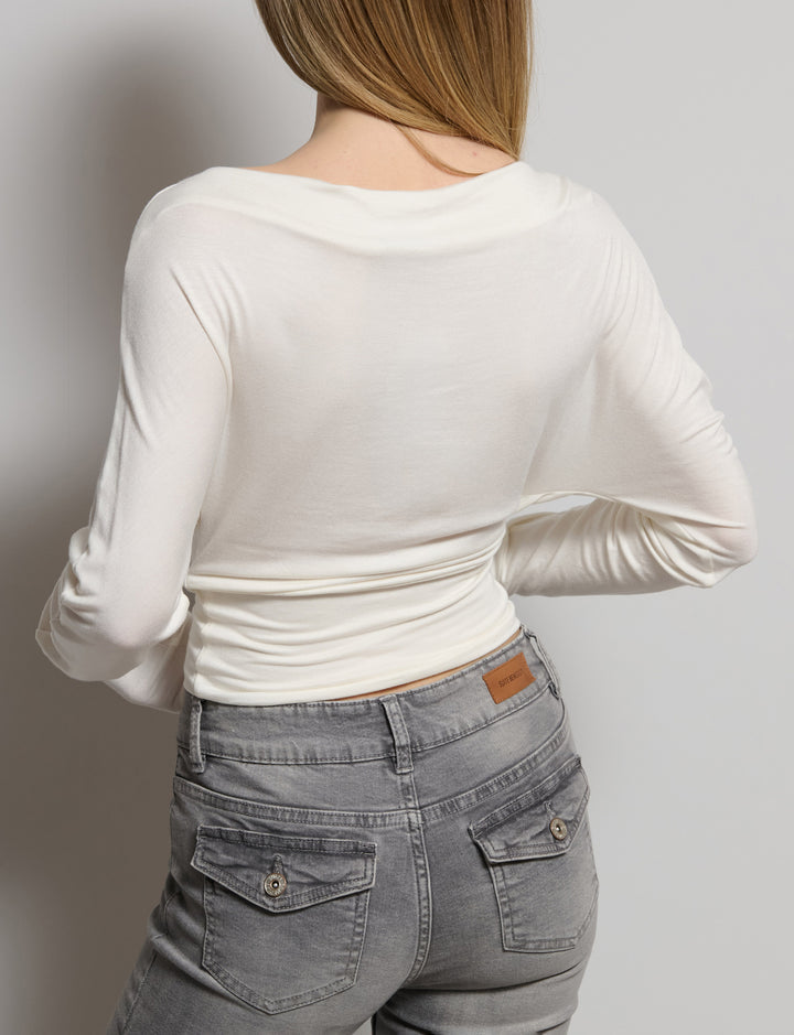 Top sblousato con manica ampia