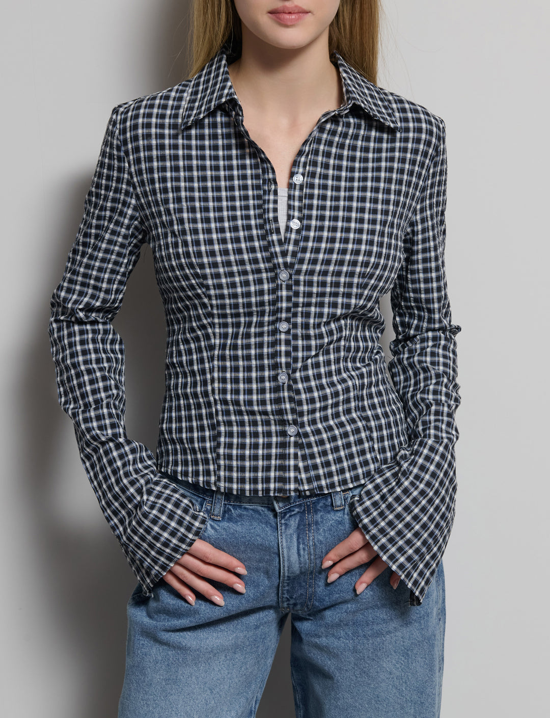 Camicia a quadretti avvitata