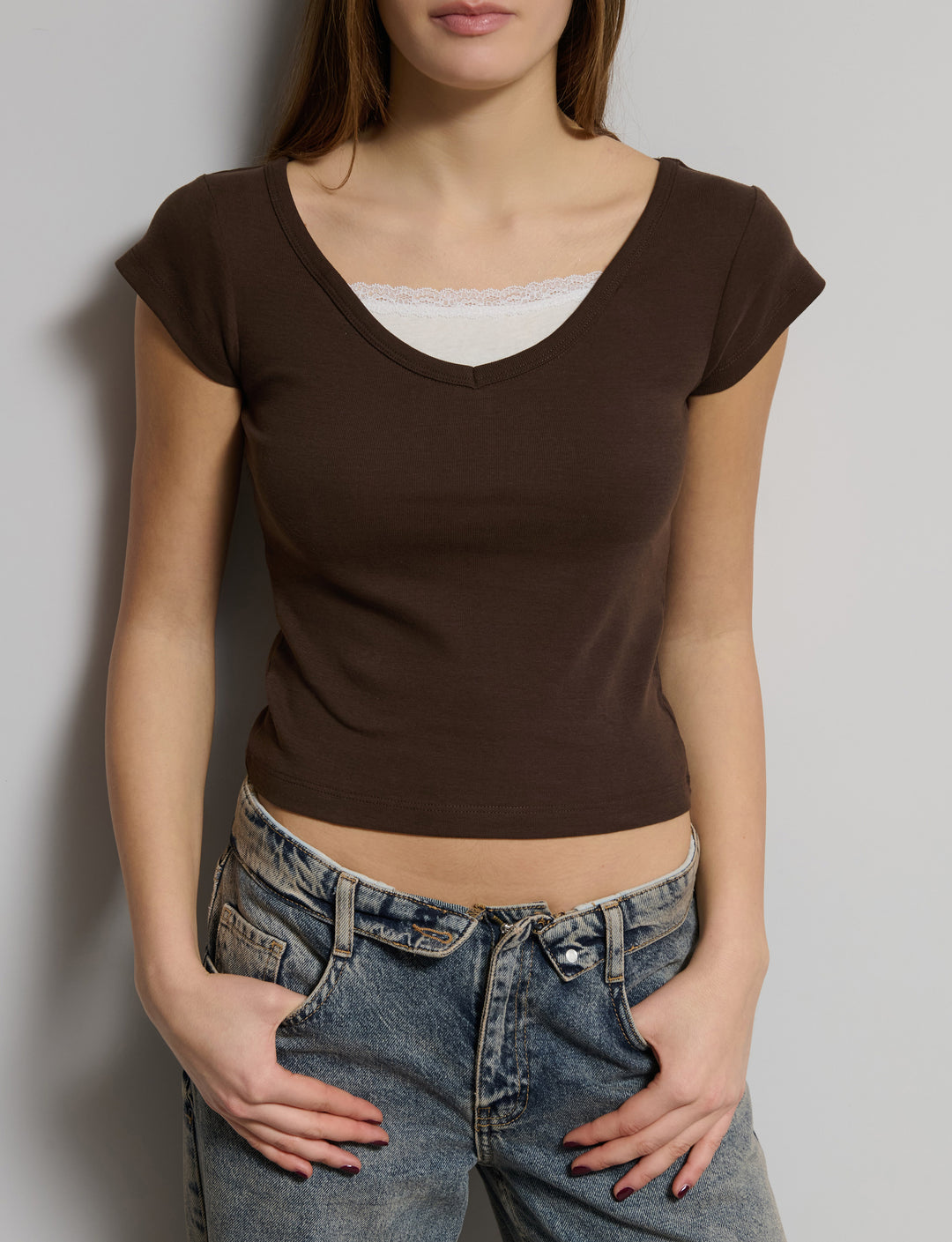 Top doppio con pizzo