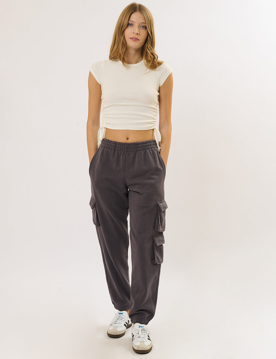 Pantalone Jogger felpato con tasconi