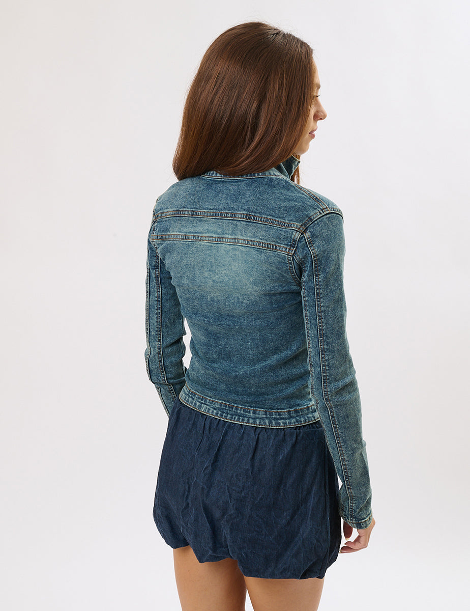 Giacca in Denim con Zip