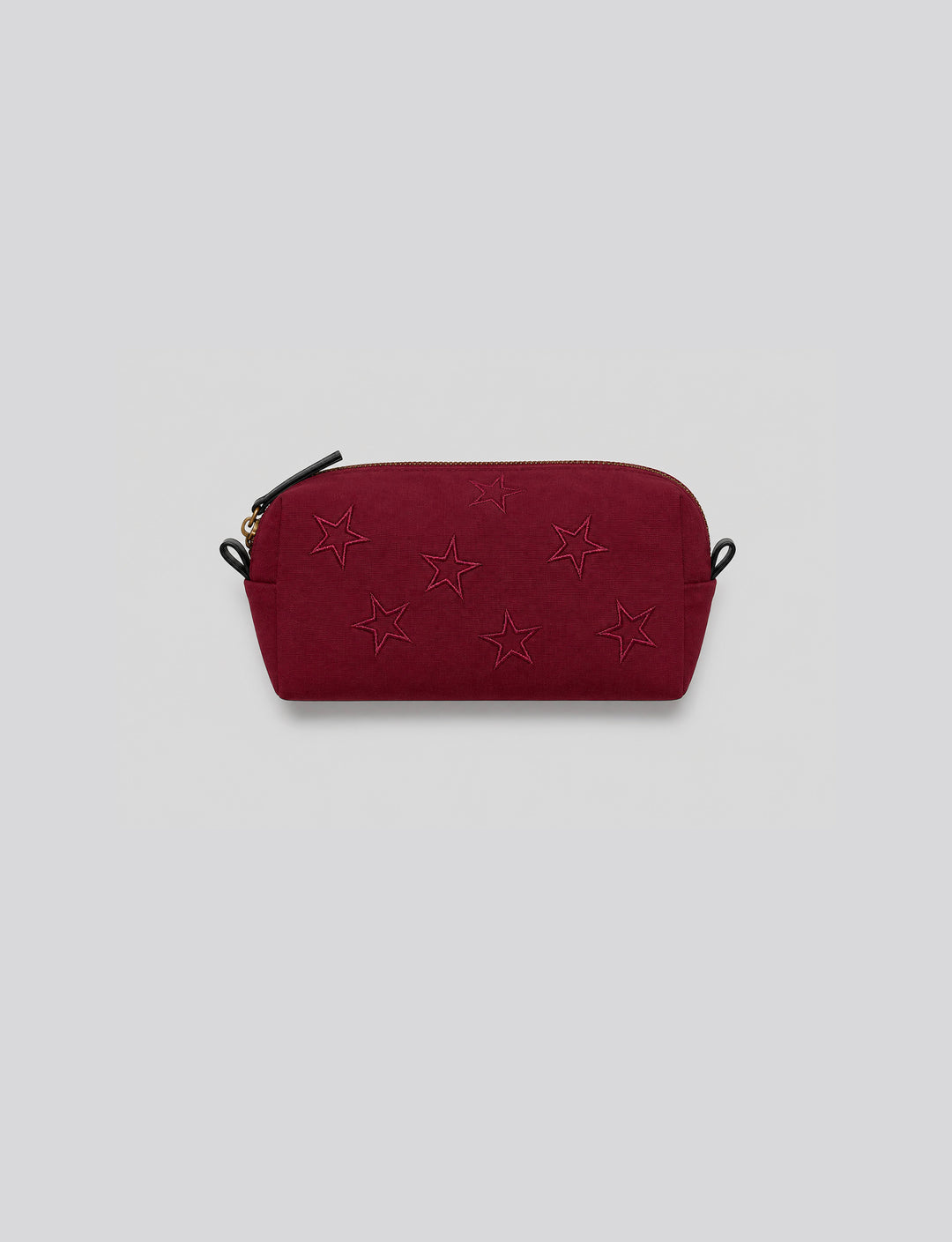 Astuccio in felpa bordeaux con stelle ricamate still life