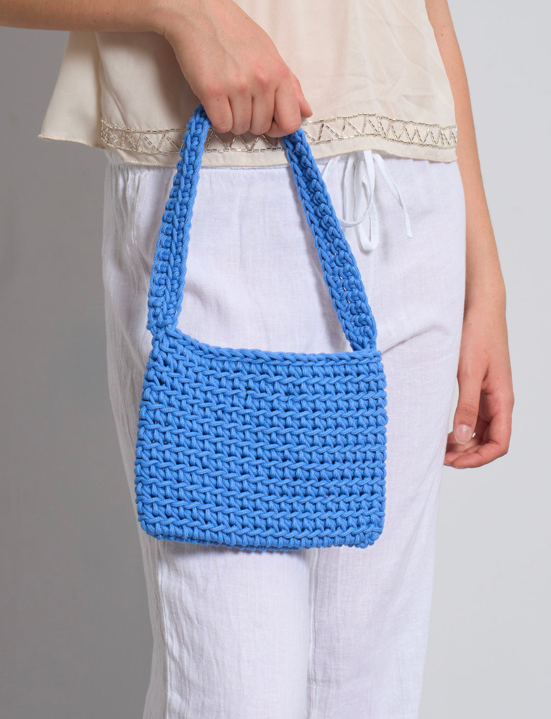 Borsa crochet blu indigo
