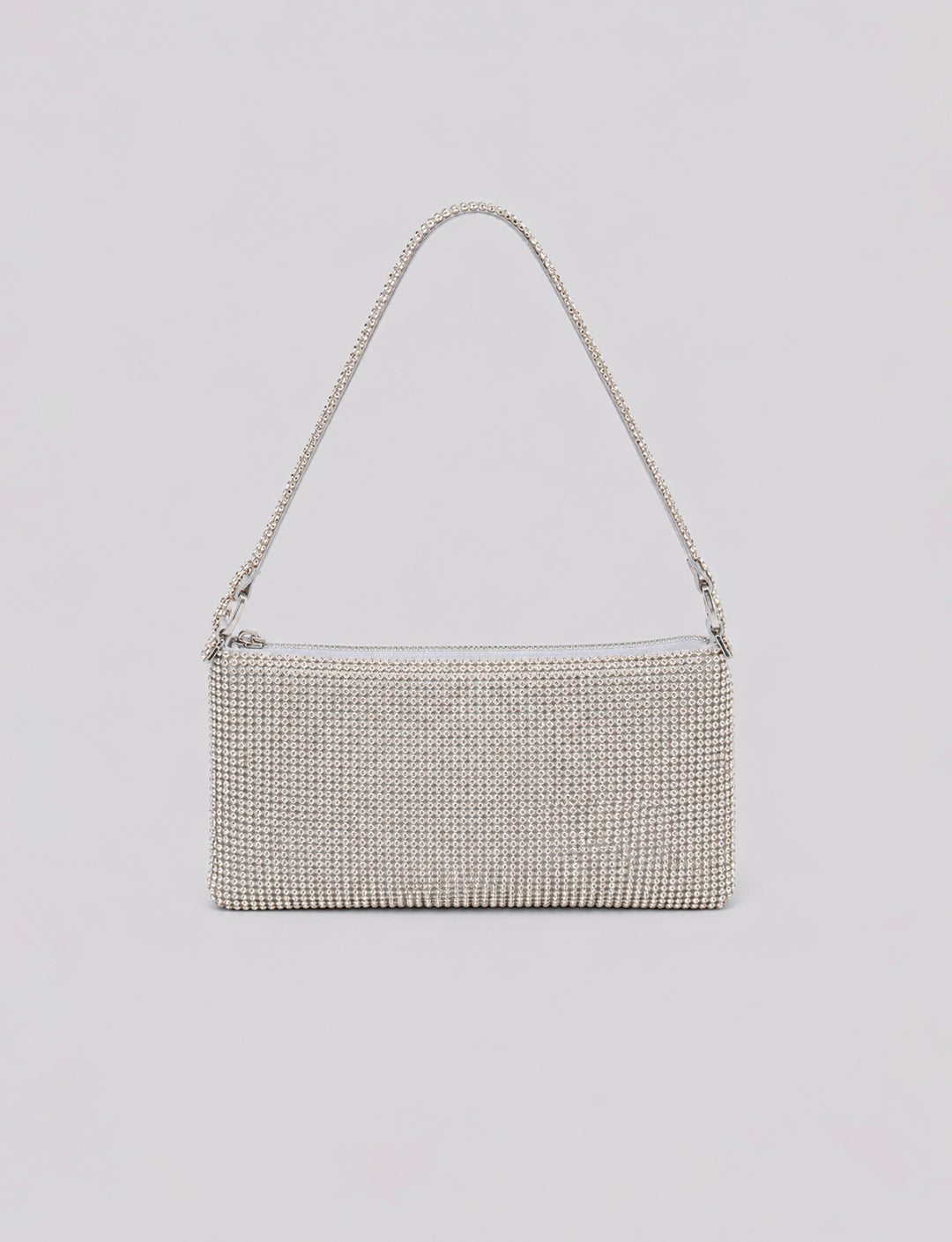 Borsa da spalla argento con strass still life