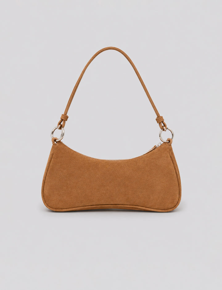 Borsa da spalla marrone in suede still life
