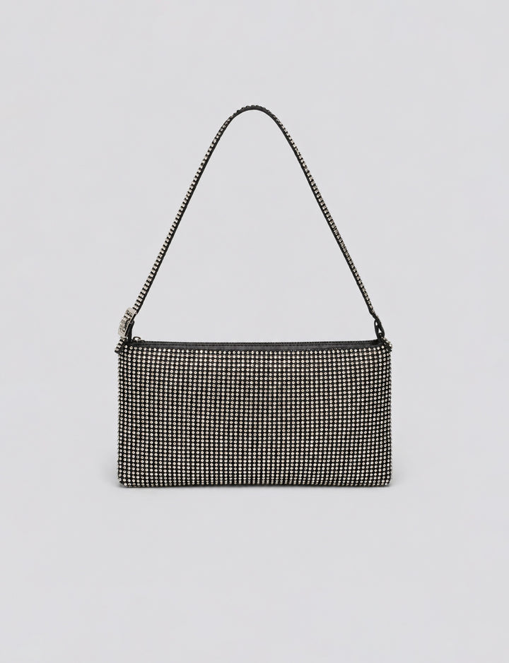 Borsa da spalla nera con strass still life