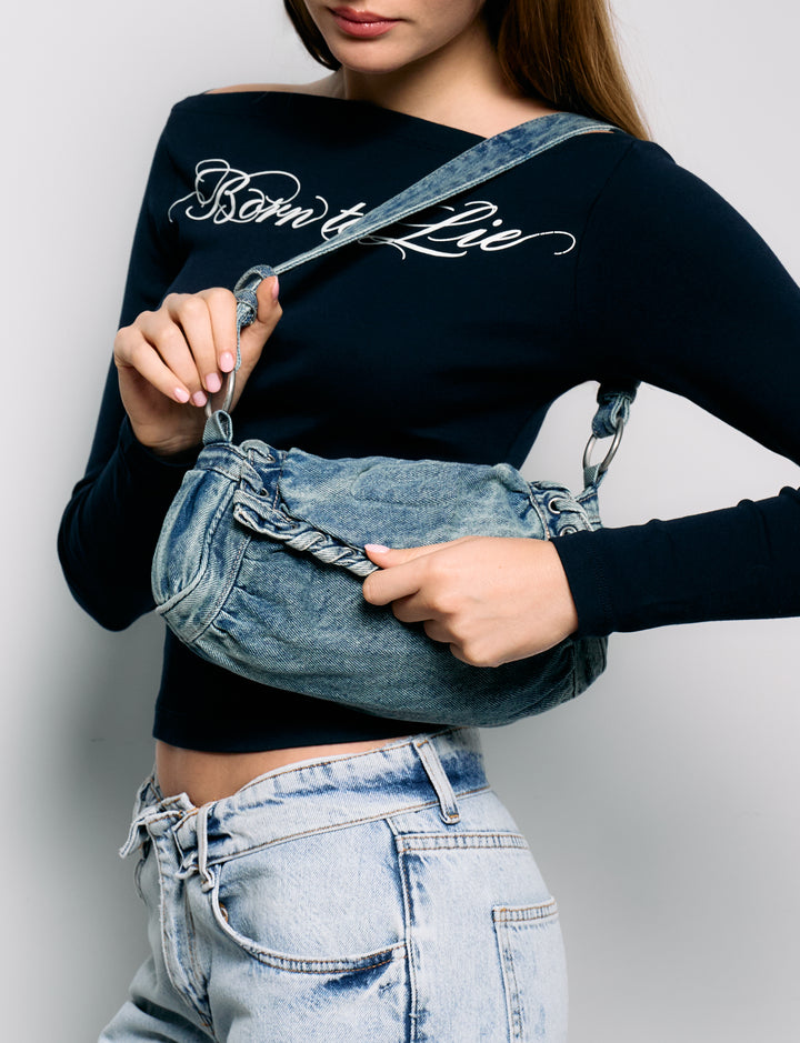 Borsa a spalla in denim