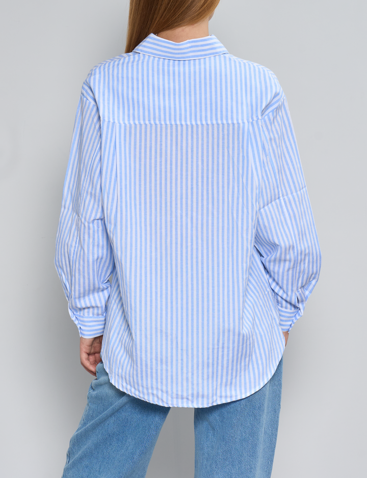 Camicia a righe azzurre oversize retro