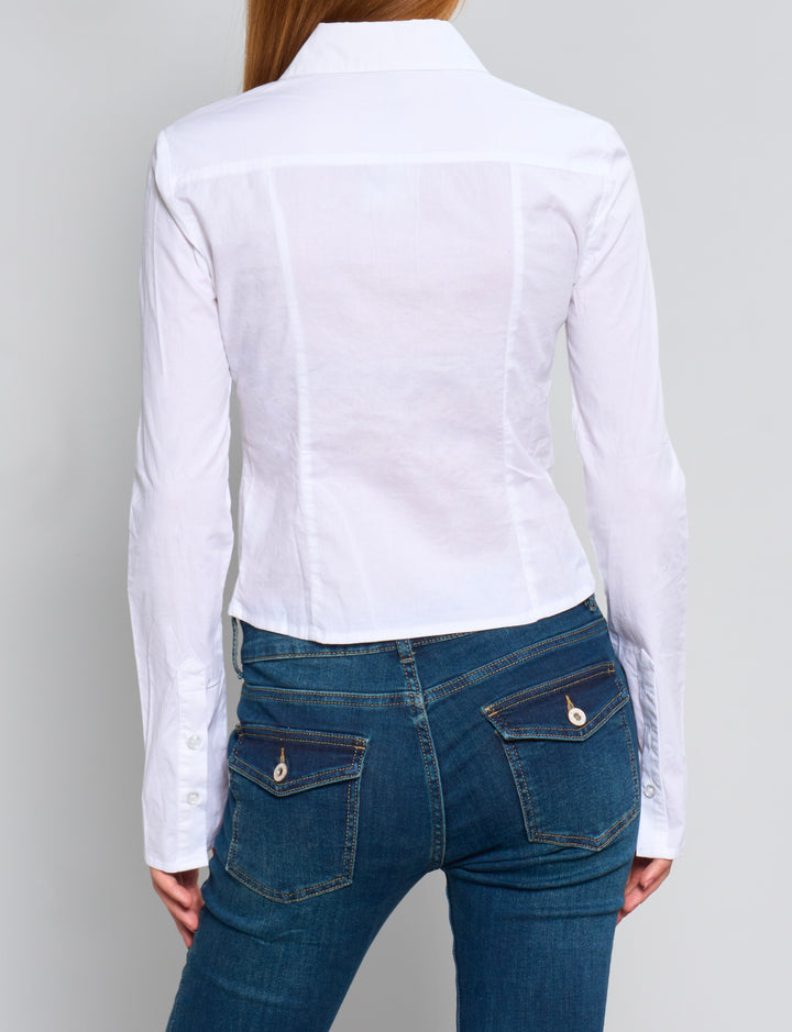 Camicia bianca aderente retro