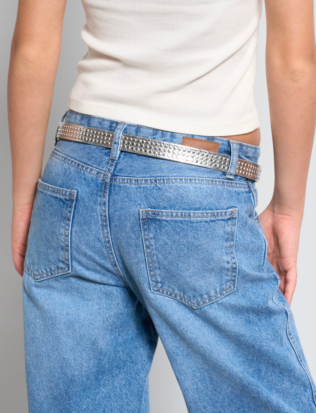 Cintura argento con borchie retro