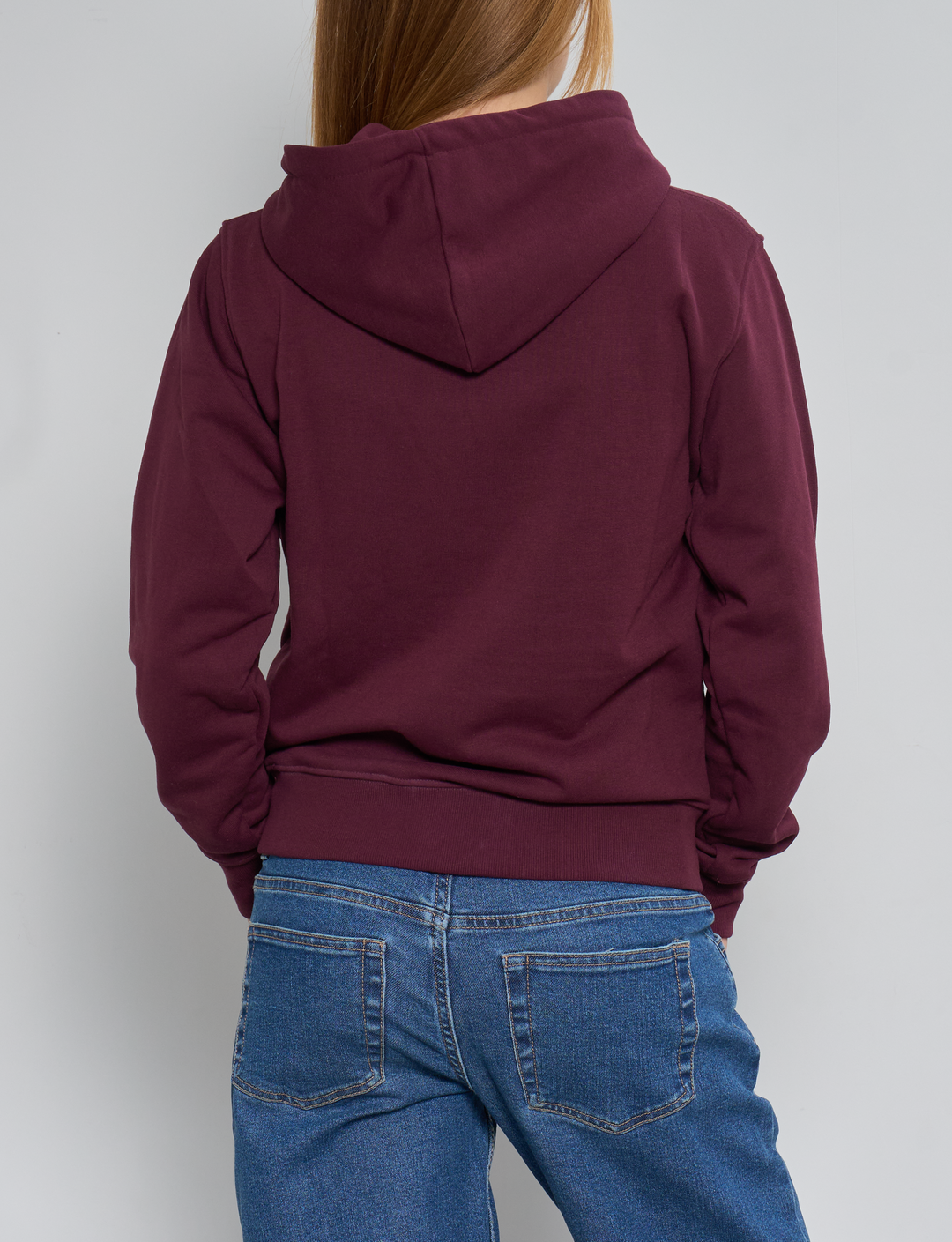 Felpa bordeaux con zip e cappuccio retro