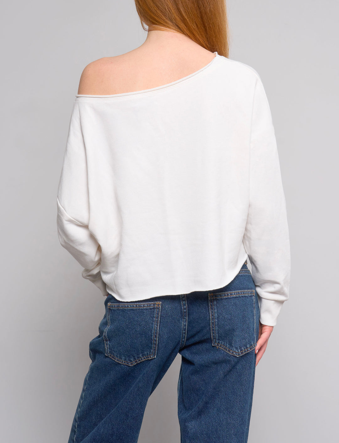 Felpa panna asimmetrica "Santa Monica"