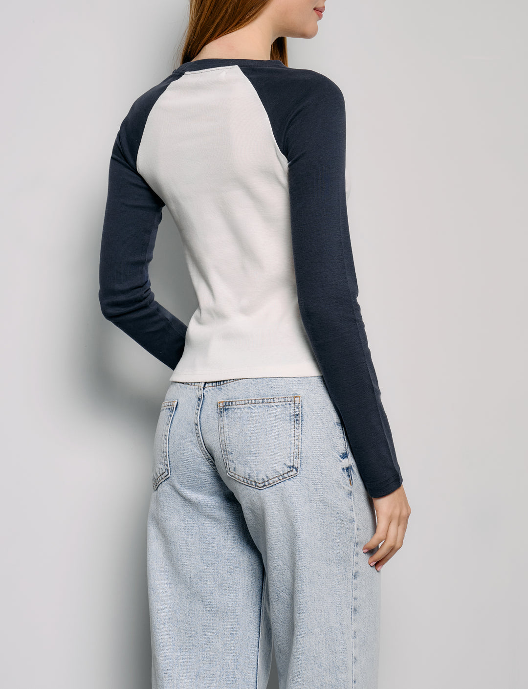 T-shirt a manica lunga bicolor "Kisses"