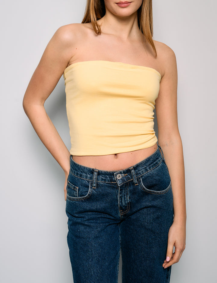 Top giallo a fascia