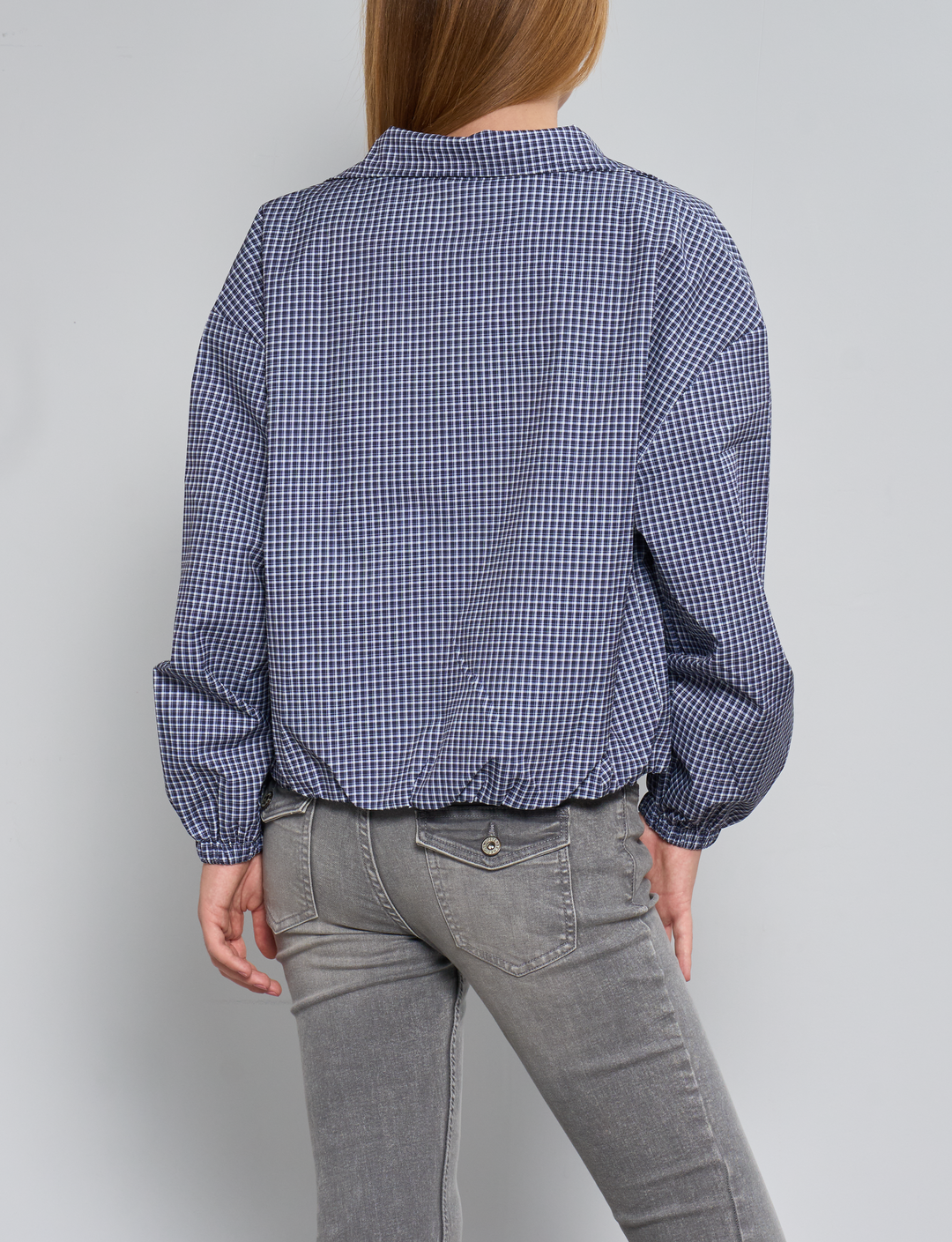 Giacca blu a quadretti retro