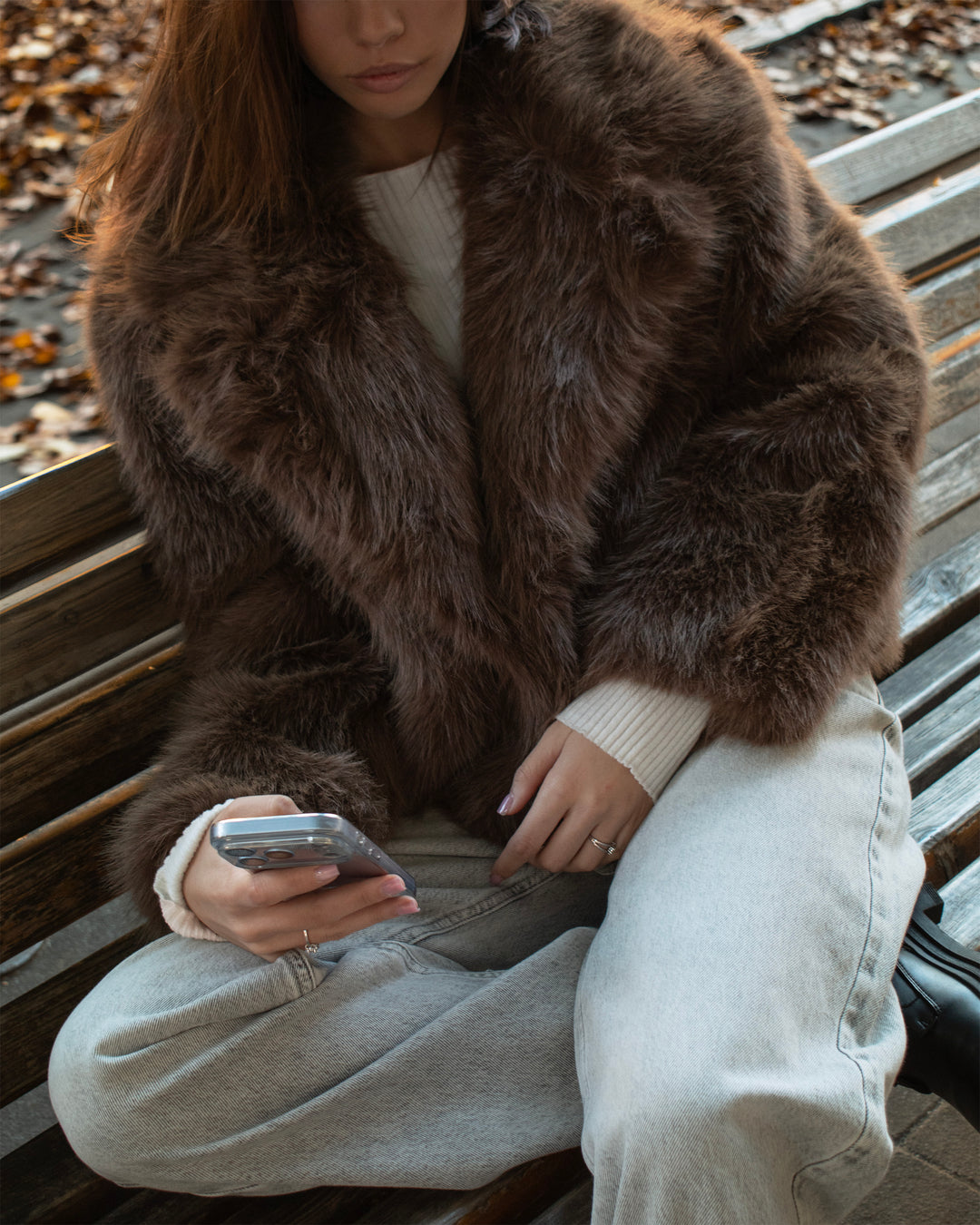 Giacca marrone in pelliccia copertina