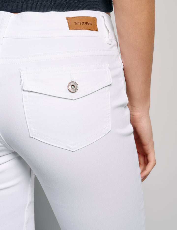 Jeans flare bianco a vita bassa
