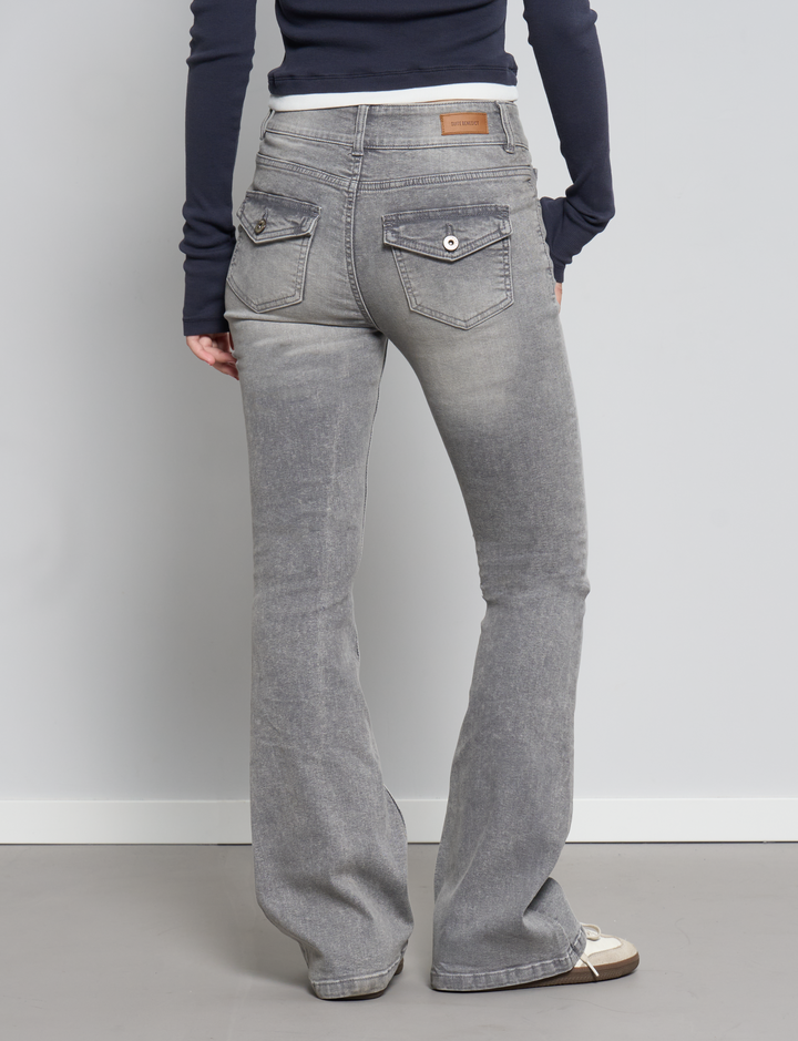 Jeans flare grigio retro