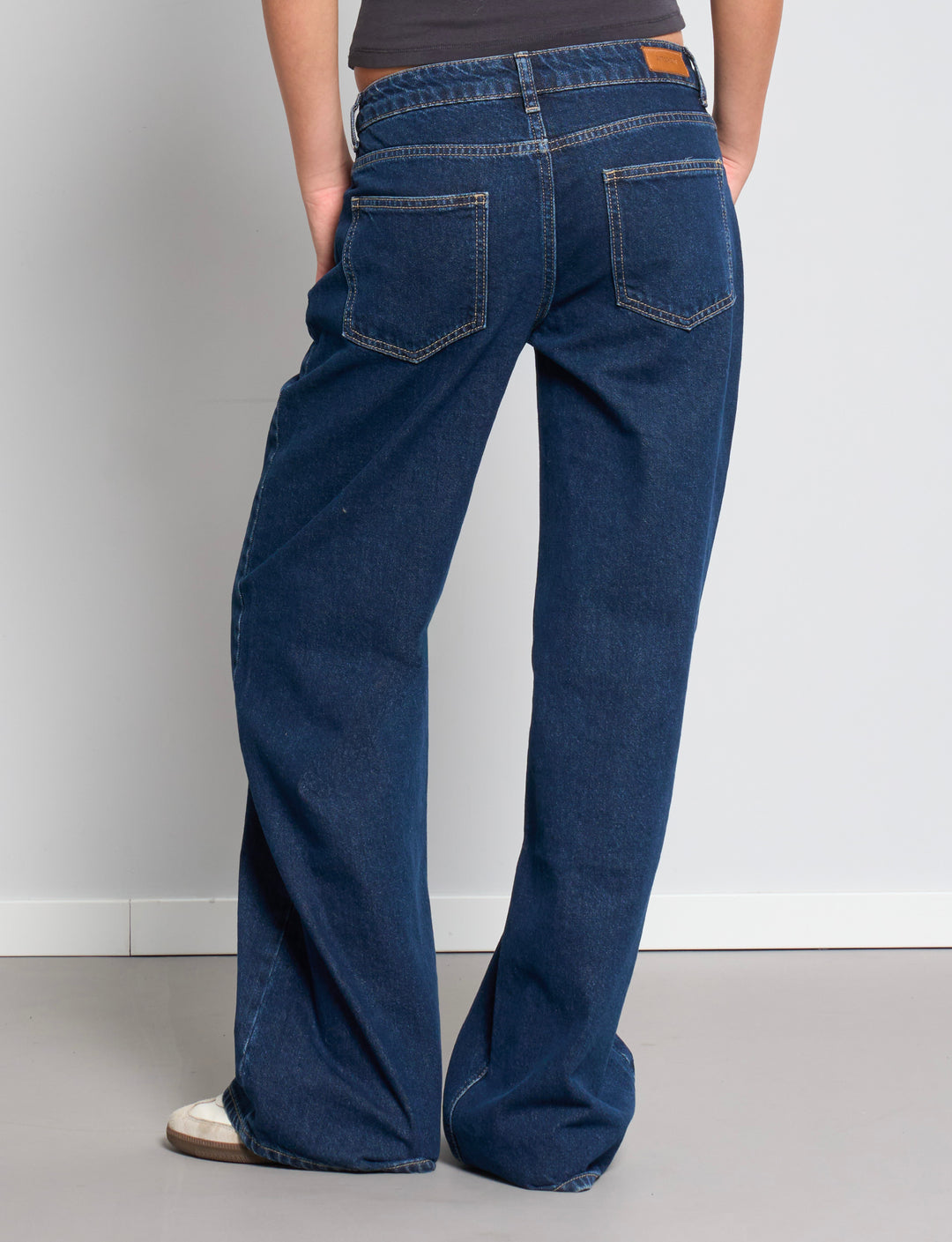 Jeans wide leg blu a vita media retro