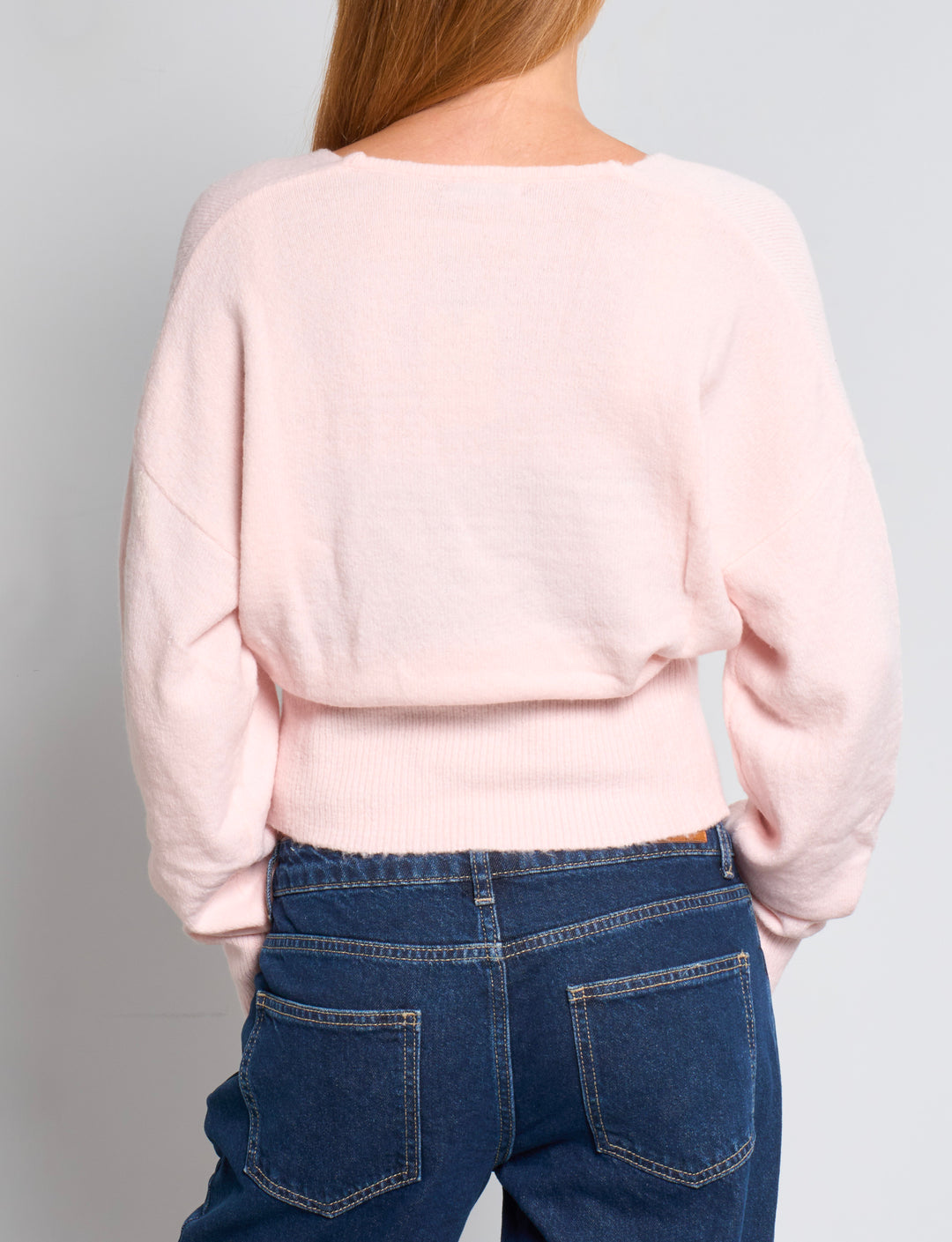 Maglione incrociato rosa retro