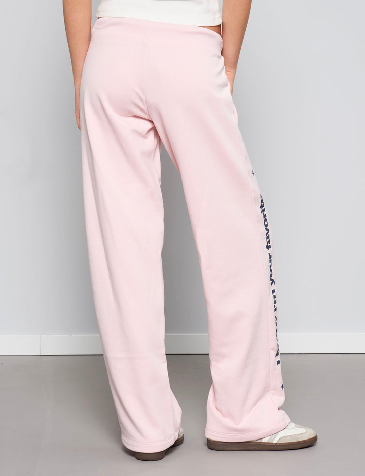 NAOMI-FAV-Pantalone tuta rosa con scritta "I know I'm your favorite" retro