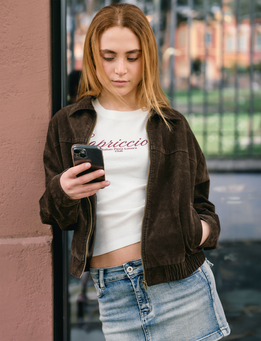 Giacca effetto camoscio