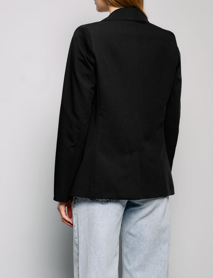 Blazer nero oversize monopetto