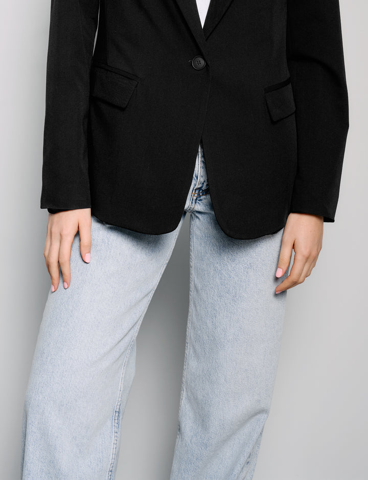 Blazer nero oversize monopetto