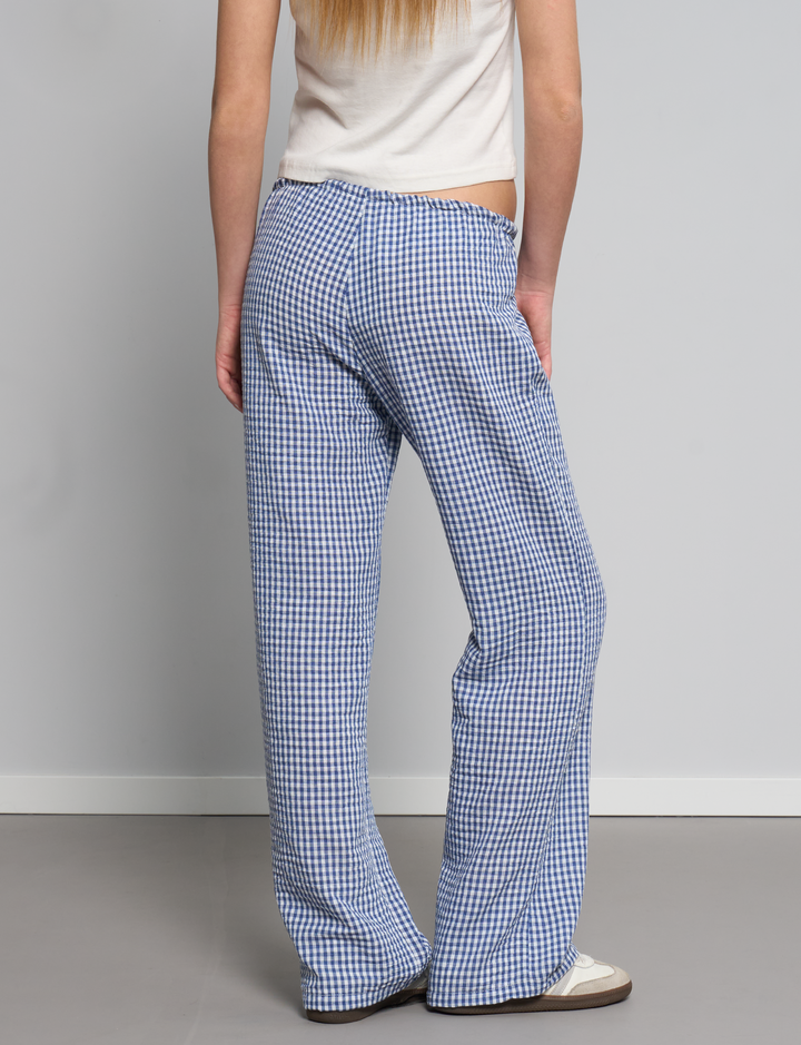 Pantalone a quadretti blu retro