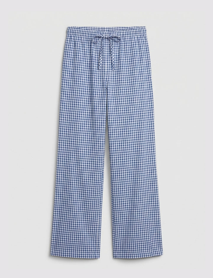 Pantalone a quadretti blu still life