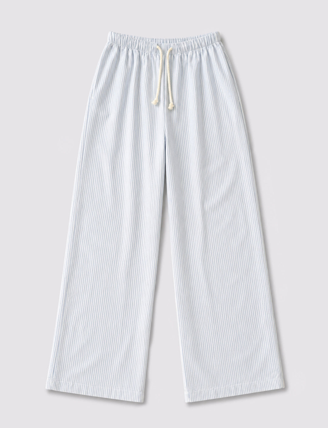 Pantalone a righe azzurre con cordino still life