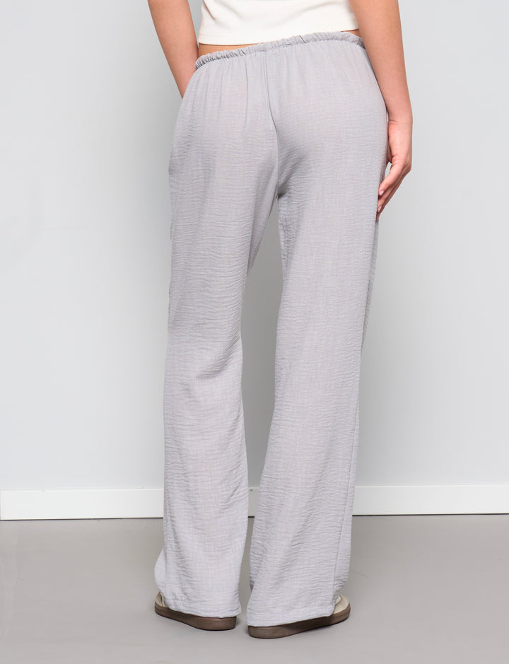 Pantalone effetto lino grigio retro