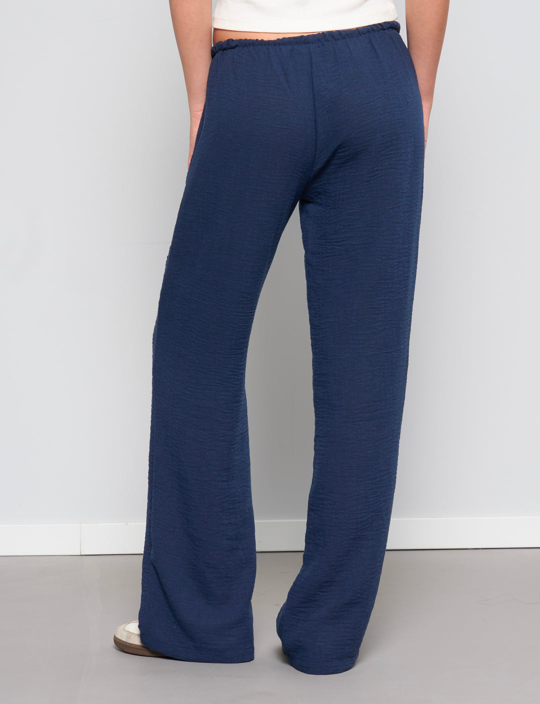 Pantalone in lino blu navy retro