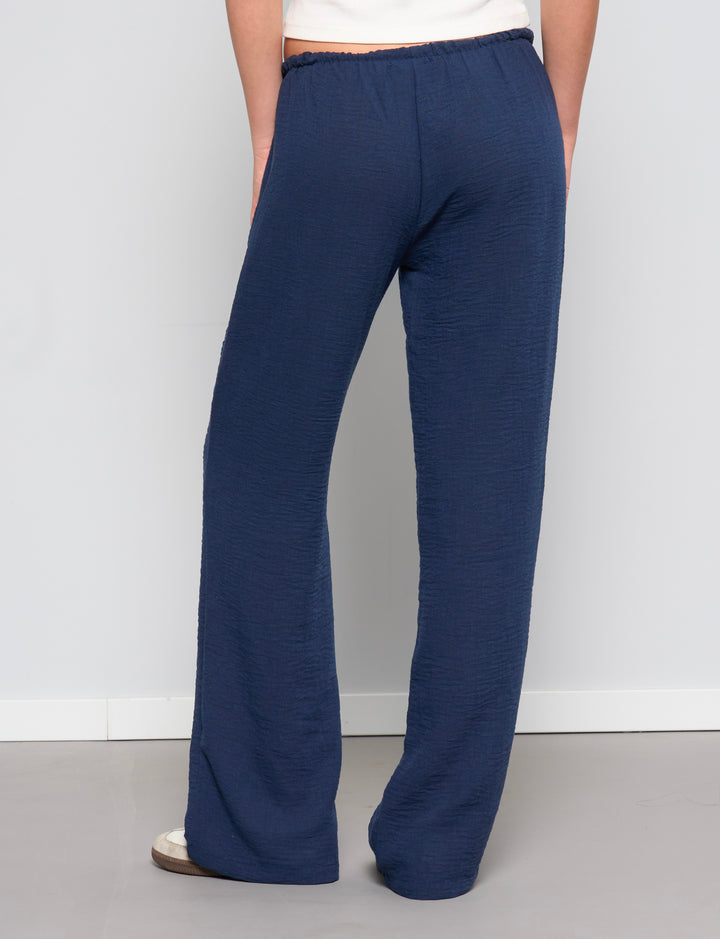 Pantalone in lino blu navy retro