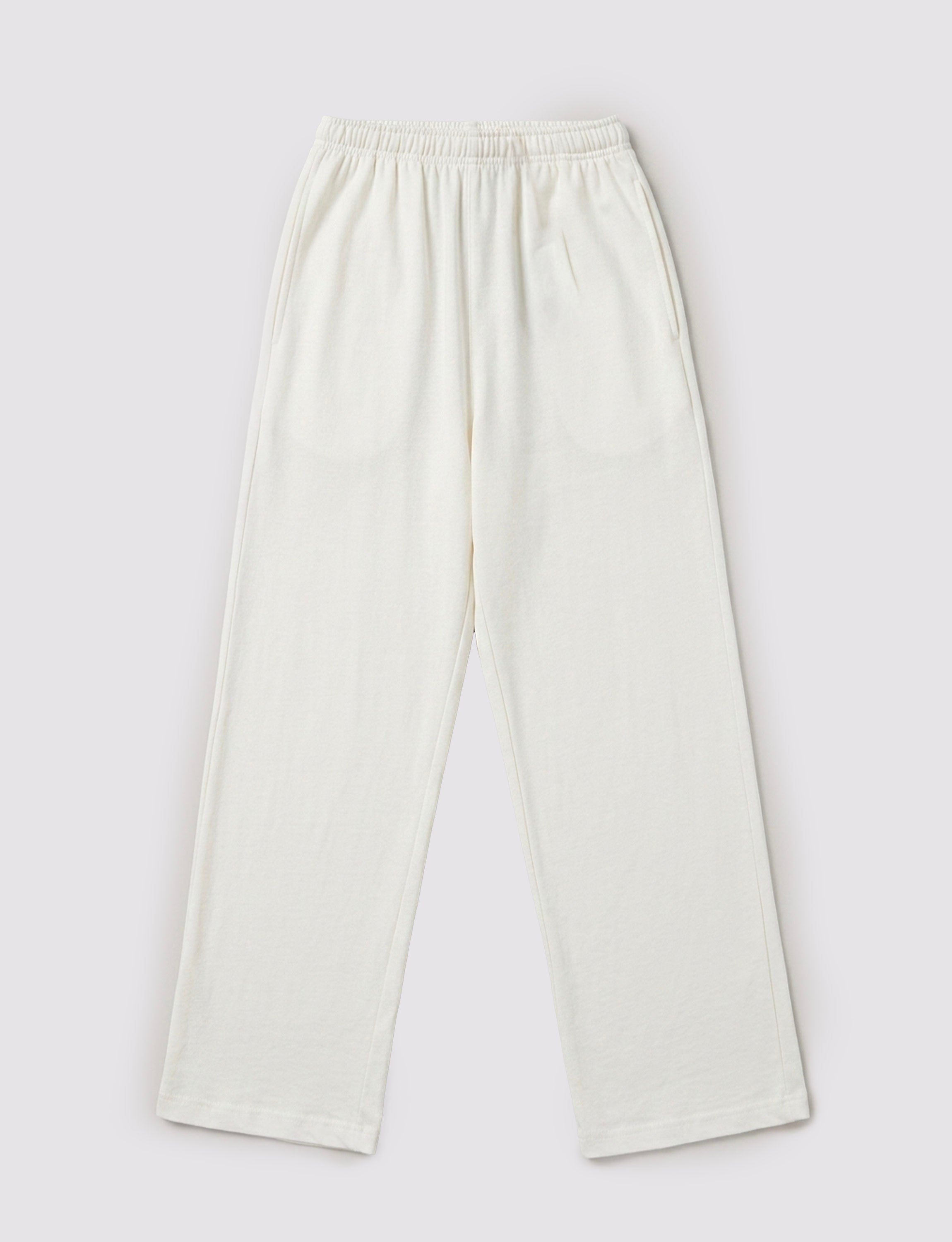 Pantalone tuta panna a gamba ampia
