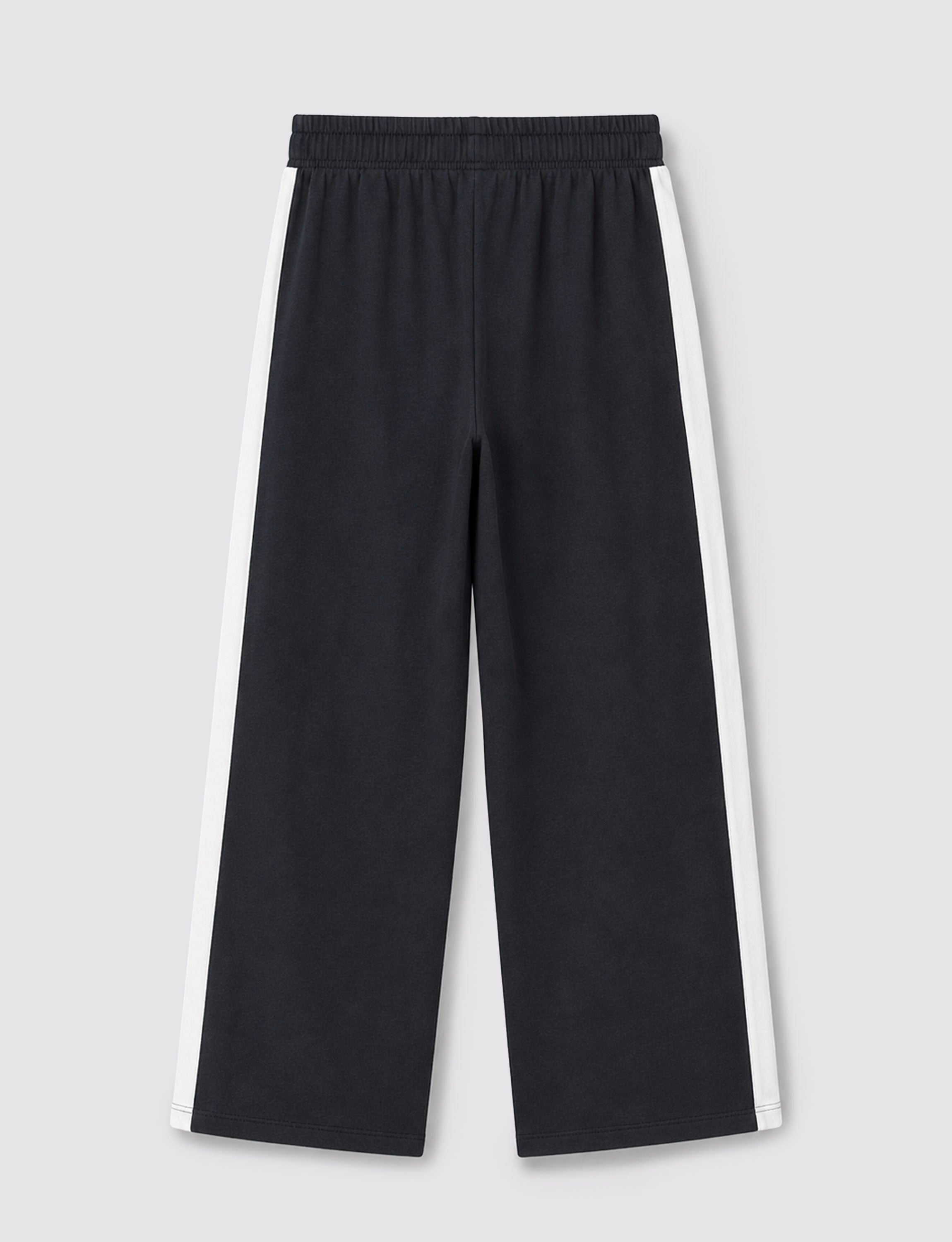 Pantalone tuta wide blu notte con banda bianca