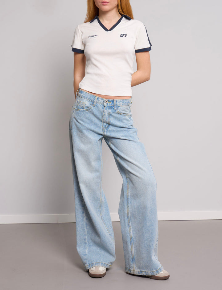 Polo a manica corta bicolor con stampe outfit