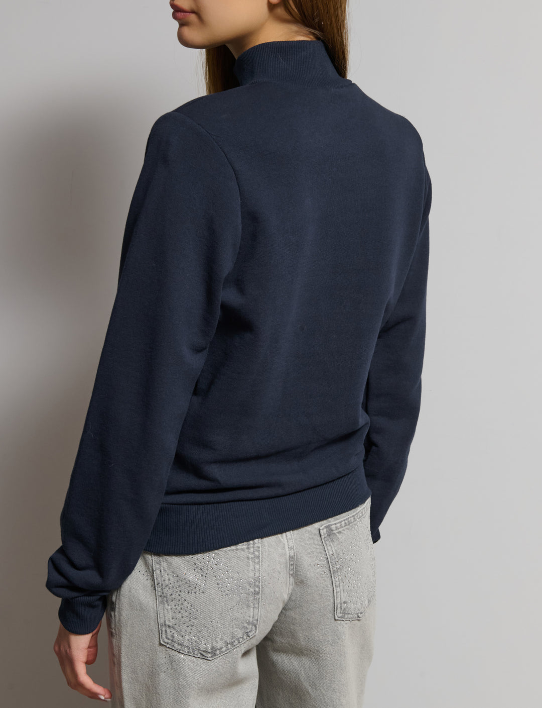 Felpa collo alto con paillettes