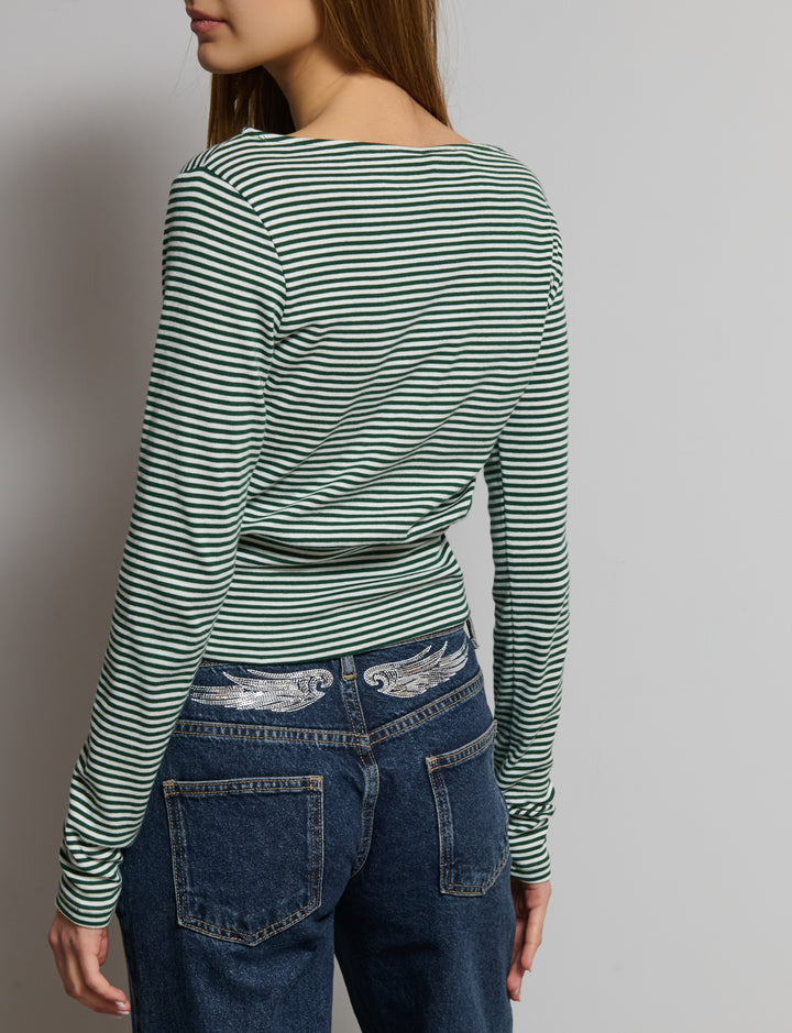 Top righe con stampa