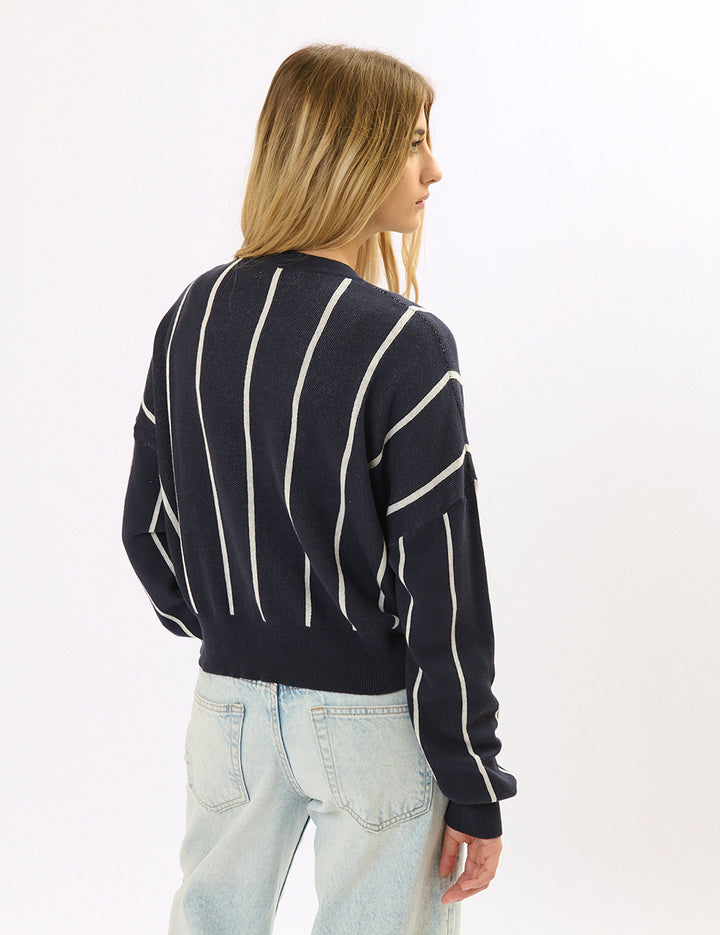 Cardigan oversize a righe con stella