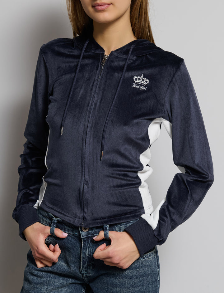 Felpa ciniglia ricamo