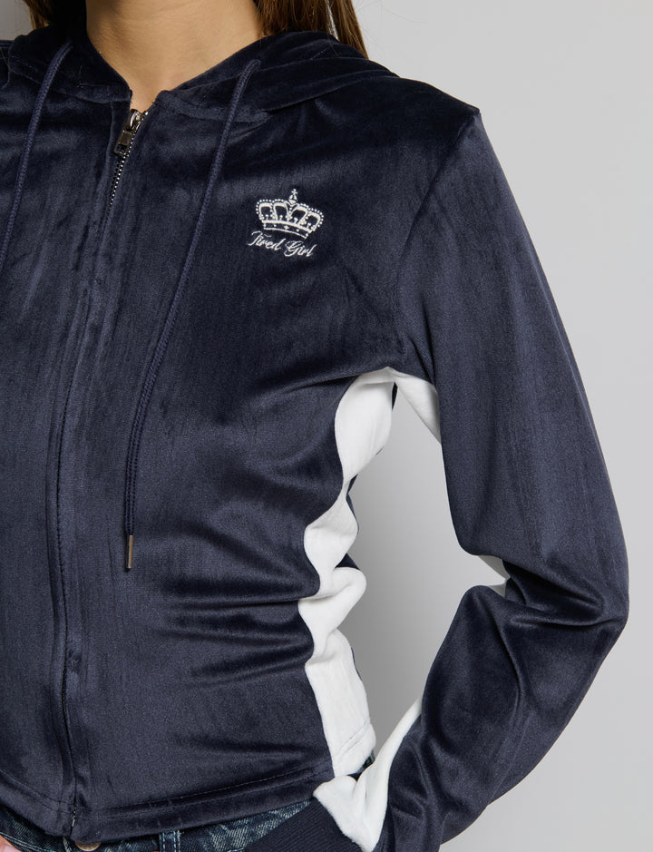 Felpa ciniglia ricamo