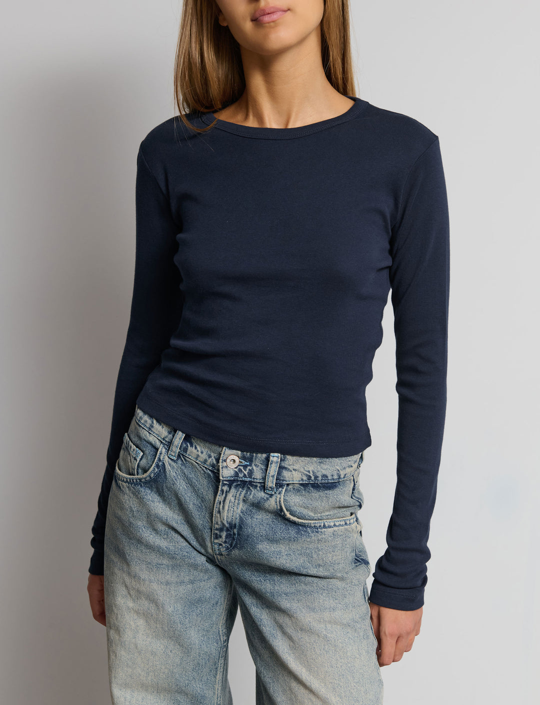 T-shirt basic maniche lunghe